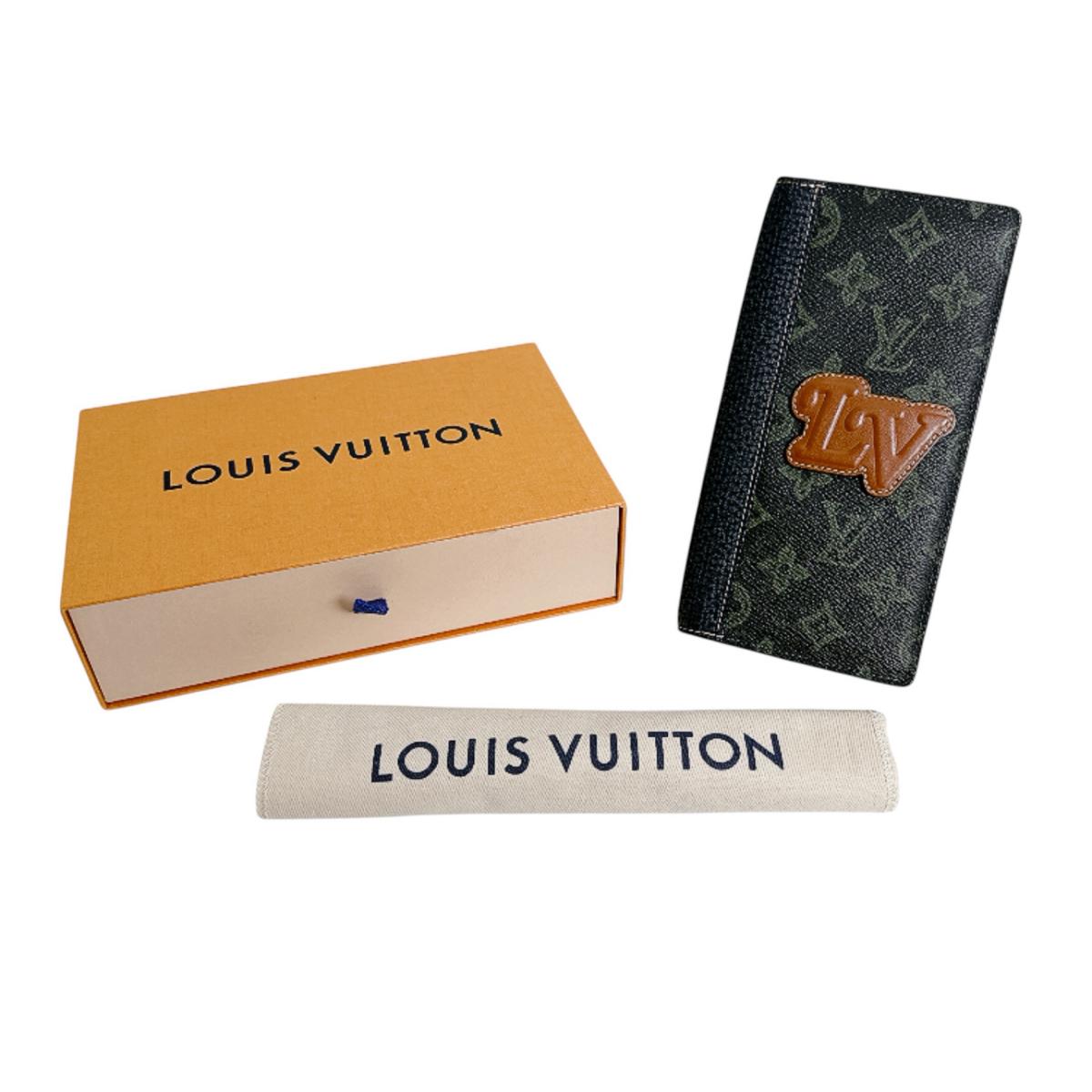 ルイヴィトン LOUIS VUITTON 長札入れ 二つ折り長札入れ モノグラム ポルトフォイユ・ブラザNM モノグラム帆布 M81807 うす暗い緑であること LV 【SS】 【中古】