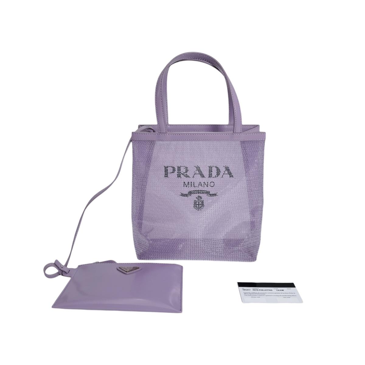 プラダ PRADA トートバッグ ハンドバッグ RETE PAILLETTES リリウム スパンコール 1BG417 パープル 【SS】 【中古】｜まつい質舗（福岡の質屋） 70,290円