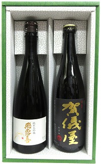 日本酒　『飛露喜　純米大吟醸＆伊予賀儀屋　純米吟醸　黒　詰め合わせギフトセット』　７２０ml　２本セット【クール便】