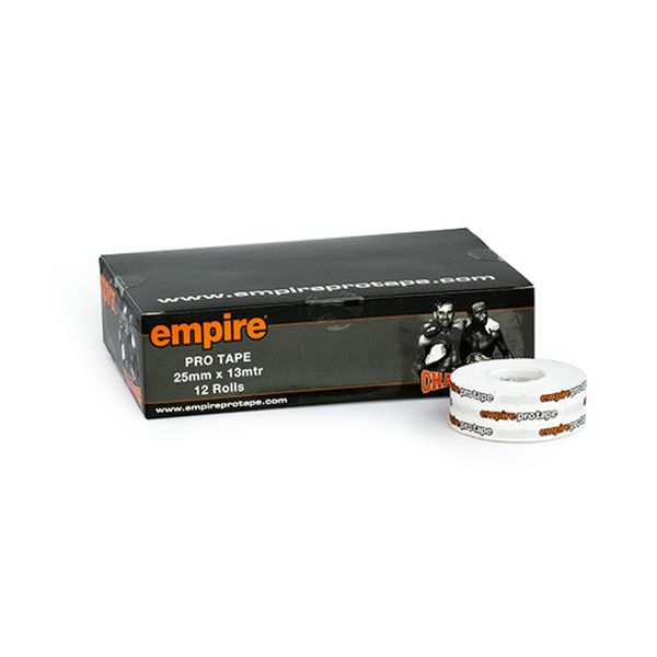Empire Protape [帝国 労働者階級磁気テープ]  箱売り/ボックス席 ロゴタイプ 2.5cm×13m  BOX（12渦巻き入り口・入口）／ 手の指磁気テープ  テーピング磁気テープ バンデージ バンテージ 力くらべ用磁気テープ 運動競技磁気テープ 箱売り 白 白いこと 総柄 ロゴタイプ柄 取り入れる格闘技 蹴り入れる ボクシング MMA UFC