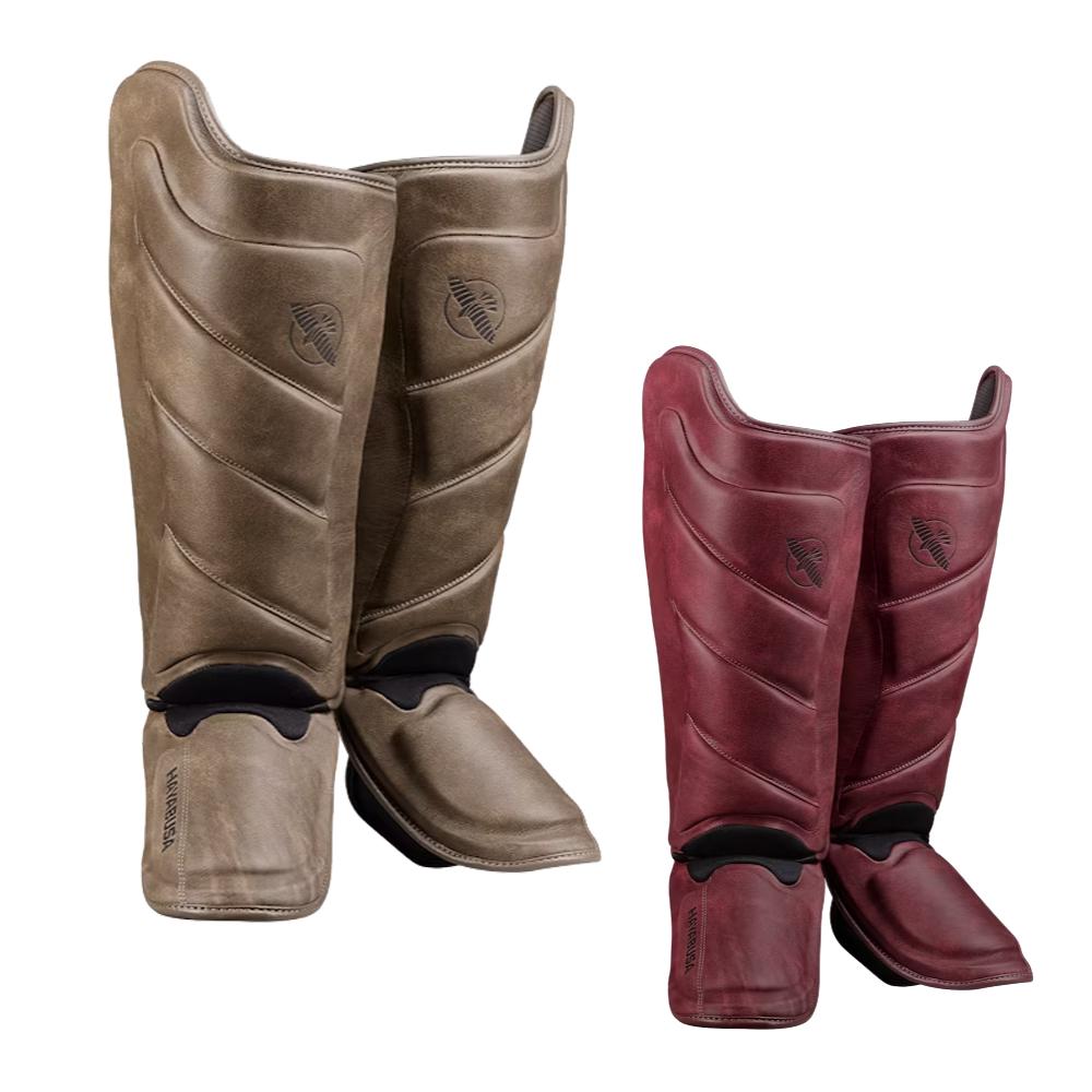 【取寄せ商品】 HAYABUSA [ハヤブサ]　T3 LX シンガード ＜本革＞／ T3 LX Shin Guards ／ Vintage Crimson　正規品 レガース すねパッド すね当て レガース 脛パッド プロテクター サポーター レッグガード レッグサポーター 防具 保護 プロテクション PUレザー