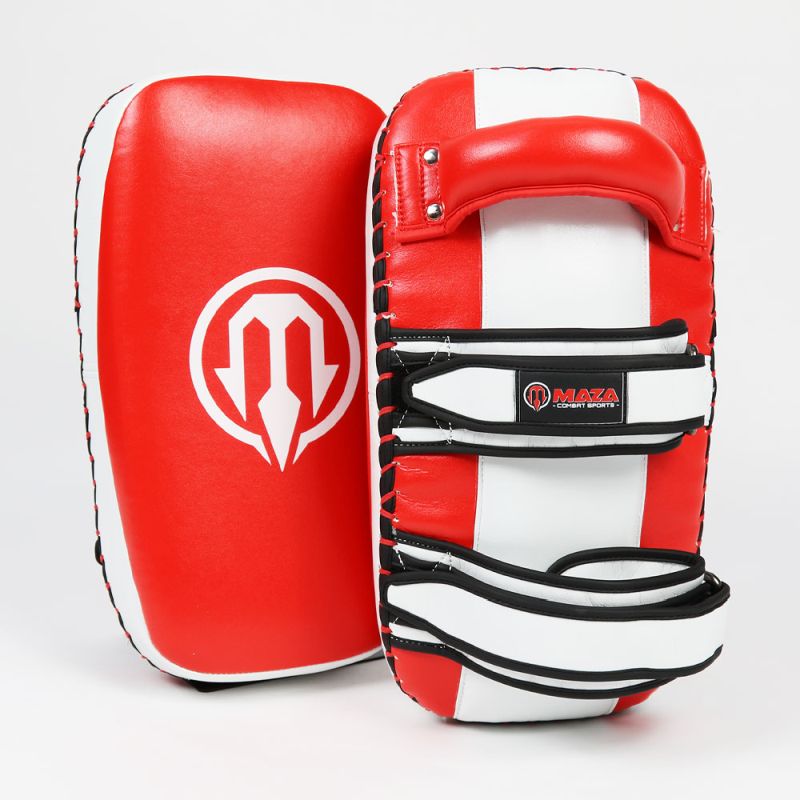 MAZA［マザ］ KURO-2 蹴りつけるグローヴ（ありの実）（赤/白）／ Kick Pads (Pair) - Red/White／ MMA 組み入れる格闘技 運動競技 ボクシング 蹴りつける ブラジリアン柔術 ムエタイ 形づくる グローヴ  蹴り 殴ること スパーリング 読み合わせる