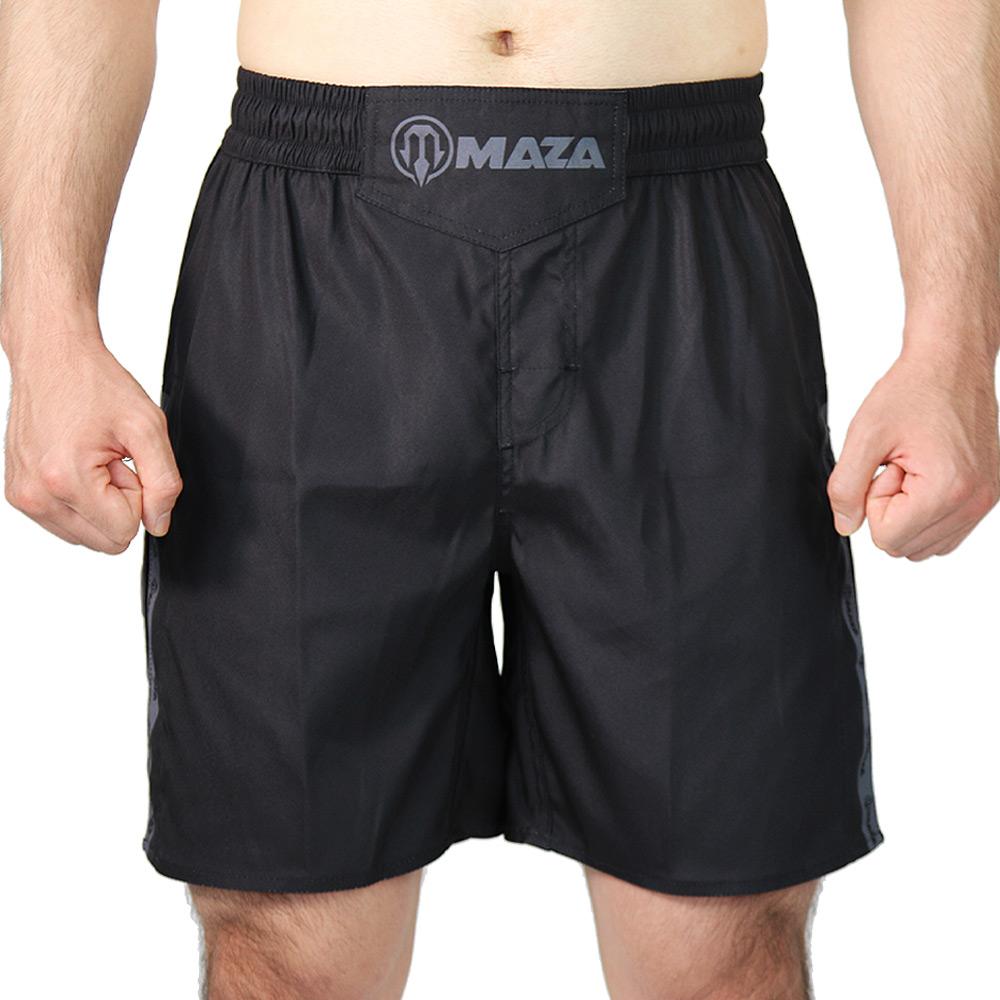 MAZA［マザ］ 太刀打ちさる股引き 無償性表現スタイル（黒/薄墨色）／ Fight Shorts Free Style - black/grey ／ 太刀打ちズボン下 蹴りつけるズボン下 ボクシング さる股引き ズボン下 コンバットショーツ 遊撃手ズボン下 二分の一ズボン下 ボクシングお召しもの ボトムス 読み合わせる着【マザファイト】