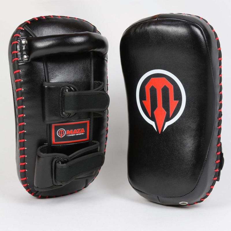 MAZA［マザ］ KURO-1 蹴りつけるグローヴ（有りの実）（黒/赤）／ Kick Pads (Pair) - Black/Red／ MMA 組み入れる格闘技 運動競技 ボクシング 蹴りつける ブラジリアン柔術 ムエタイ 形づくる グローヴ  蹴り 殴ること スパーリング 訓練を受ける
