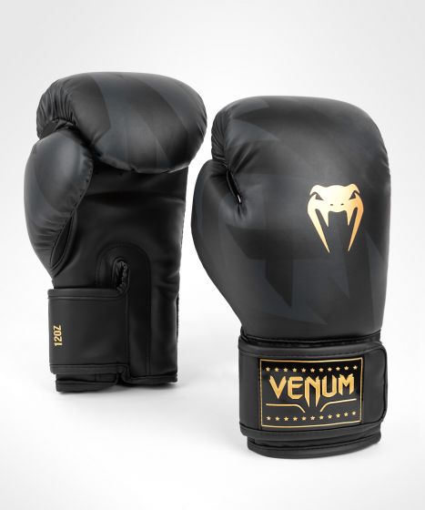 VENUM [ヴェヌム]　ボクシンググローブ　レザー（黒/ゴールド）／ Razor Boxing Gloves - Black/Gold　／　正規品 8オンス 10オンス 12オンス 14オンス 16オンス マジックテープ式 ムエタイ キックボクシング スパーリング トレーニンググローブ ミット打ち 男女兼用