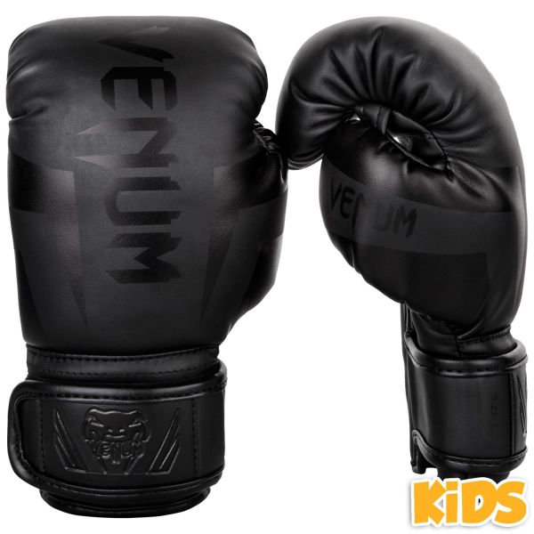 経典 VENUM ヴェヌム キッズ ボクシンググローブ Elite マットブラック - エリート Kids Boxing Gloves Matt  Black 上位レベル 高品質 正規品 子供用 ジュニア ユース MMA キック スパーリンググローブ ミット打ち トレーニング 練習 試合 男の子  女の子 fucoa.cl