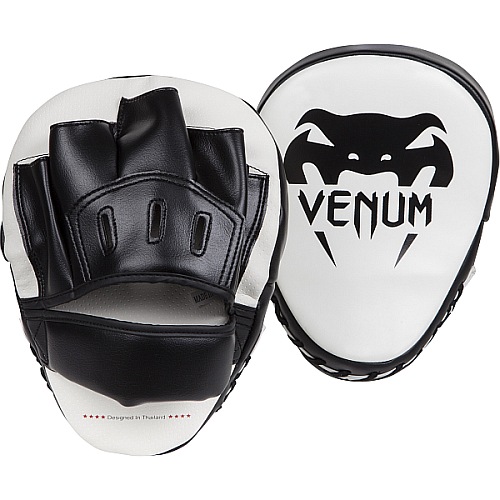 VENUM [ヴェヌム] 興味の中心グローヴ Light - ともし火（白/黒）（有りの実）／ Focus Mitts - White/Black／ 形づくる グローヴ パッド 蹴りつけるグローヴ 空手 MMA 格闘技 ボクシング キックボクシング ブラジリアン柔術 訓練を受ける 殴ること 組手 ヴェナム ヴェノム ベノム ベナム