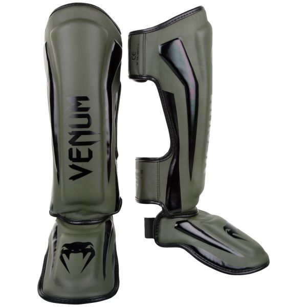 VENUM [ヴェヌム] スタンドアップ・シンガード Elite - エリート （カーキ/黒）／ Shinguards - Khaki/Black ／ 定め事品 レガース すね当て すねあて すねかばい立て すねパッド プロテクター 安全装置 ぼうぜん自失楽になること ぼうぜん自失吸い入れる 殴ること 形づくる メンズ レディース ユニ一発やる
