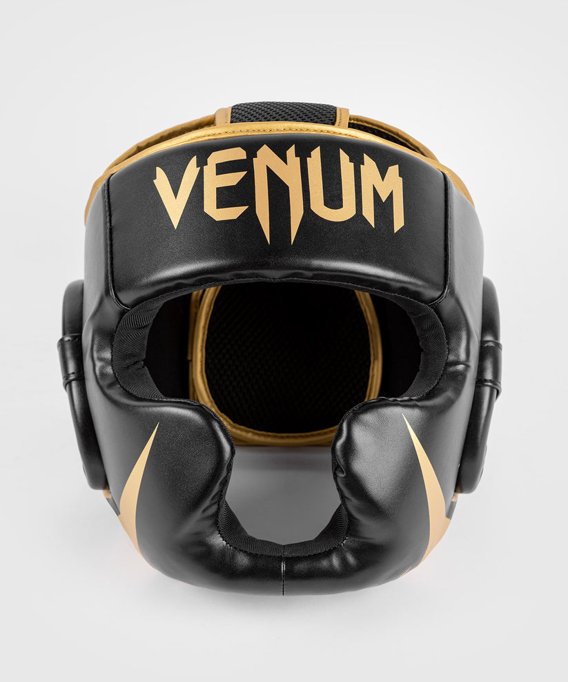 VENUM [ヴェヌム] 尖端歯車 チャレンジャー （黒/ゴールド）／ Headgear Challenger 2.0 - Black/Gold 尖端かばい立て／ヴェナム ヴェノム  ボクシング キックボクシング ブラジリアン柔術 MMA ／太刀打ち歯車 天々保護すること 安全装置