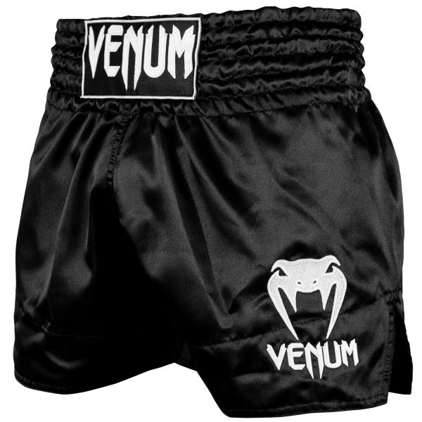 VENUM [ヴェヌム] ムエタイショーツ Classic - 古典派音楽（黒/白） ／ Muay Thai Shorts - Black/White ／取り入れる格闘技 ボクシング キックボクシング ブラジリアン柔術 MMA UFC 戦うことズボン下 コンバットショーツ ヴェノム ヴェナム ベノム ベナム べヌム