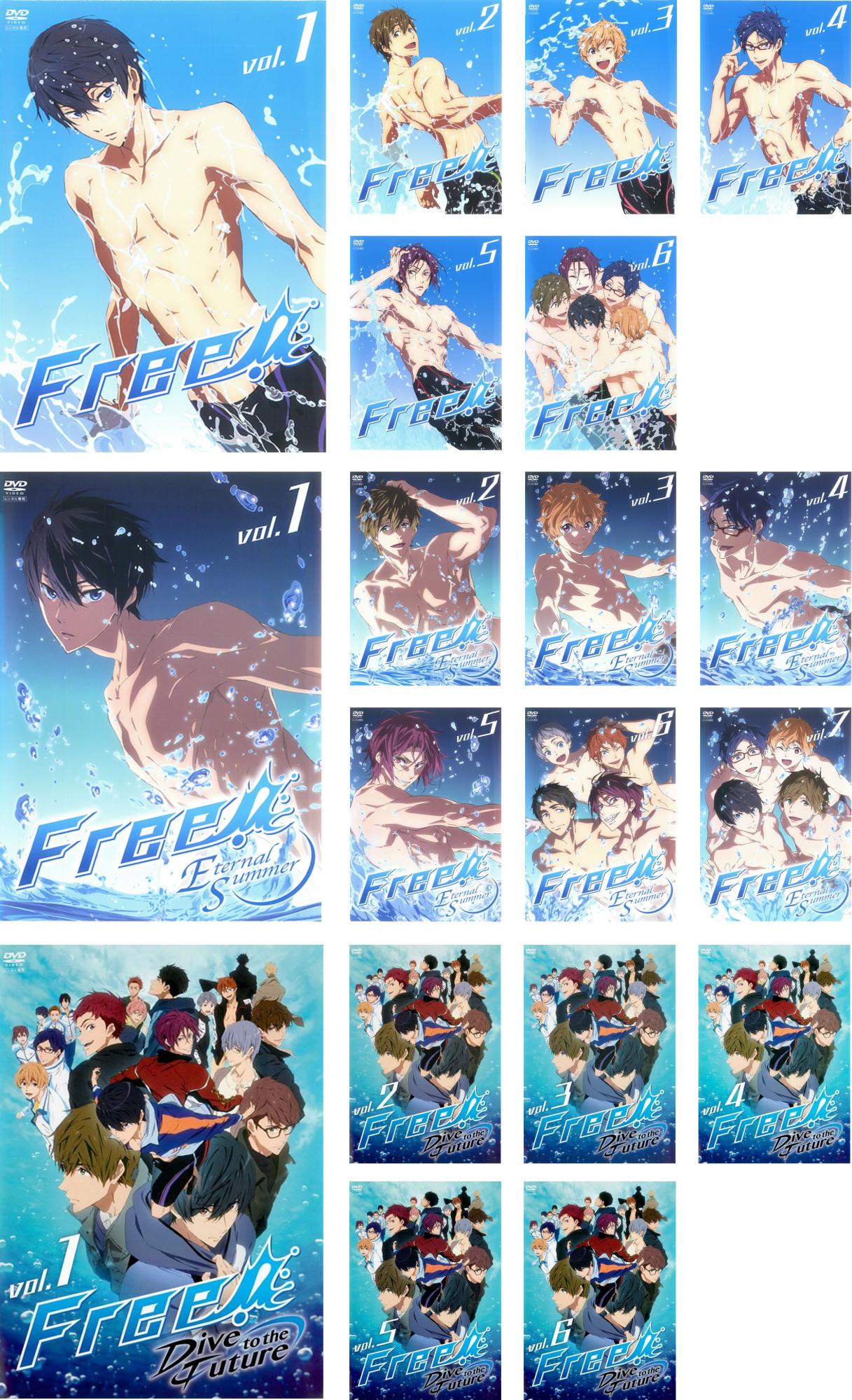 Free! フリー(19枚セット)全6巻 + Eternal Summer 全7巻 + Dive to the Future 全6巻【全巻セット アニメ 中古 DVD】レンタル落ち 送料無料