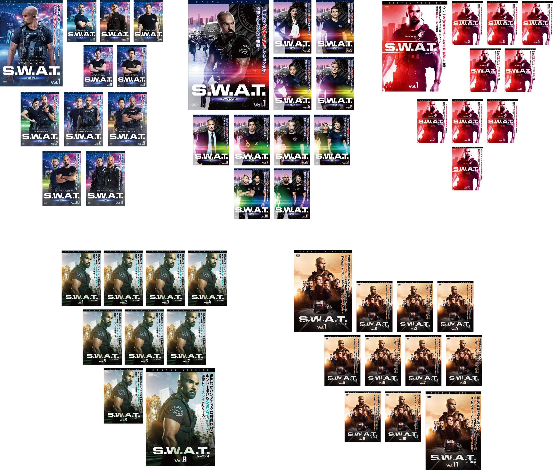 S.W.A.T.(52枚セット) シーズン1、2、3、4、5【全巻セット 洋画 中古 DVD】ケース無:: レンタル落ち 送料無料