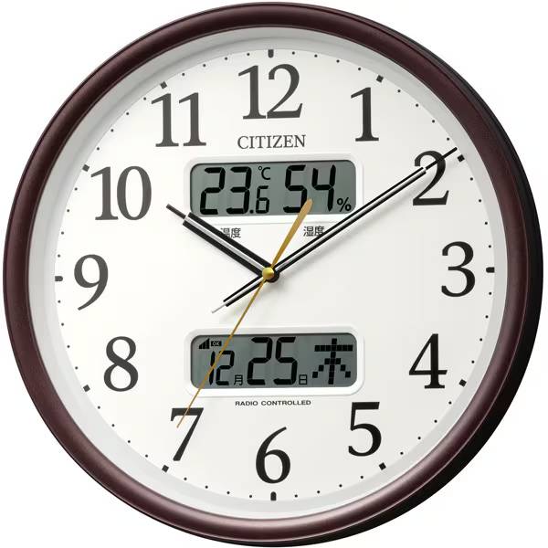 ★即納【CITIZEN】シチズン（リズム時計） 電波掛時計 8FYA06-006 温度・湿度・カレンダー付き ★送料無料【smtb-KD】