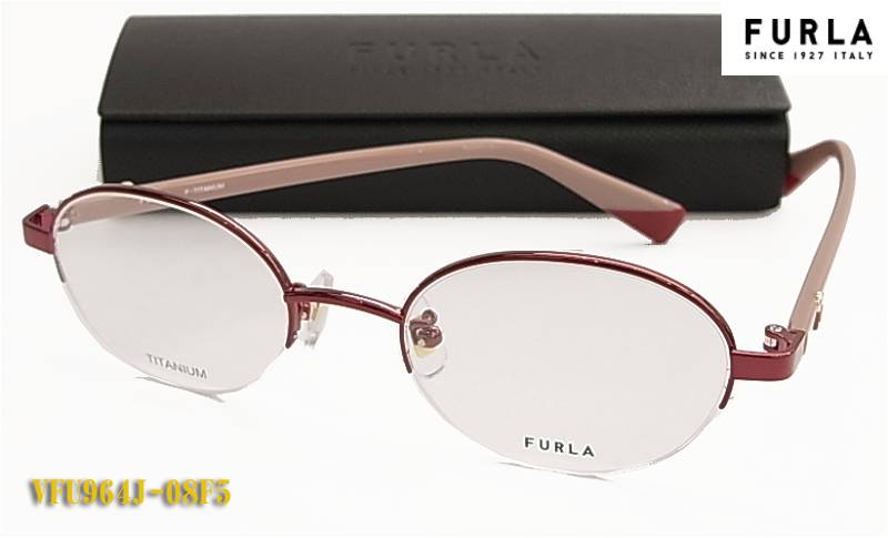FURLA フルラ メガネ フレーム VFU964J-08F5 レディース VFU964J 08F5 眼鏡 バーガンディ （度入り対応/フィット調整可/送料無料【smtb-KD】