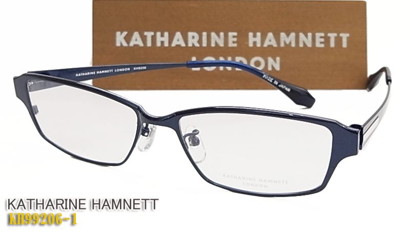 【KATHARINE　HAMNETT】 キャサリン・ハムネット 眼鏡 メガネ フレーム KH9206-1 日本製 チタン ネイビー（度入り対応/フィット調整対応/送料無料！【smtb-KD】