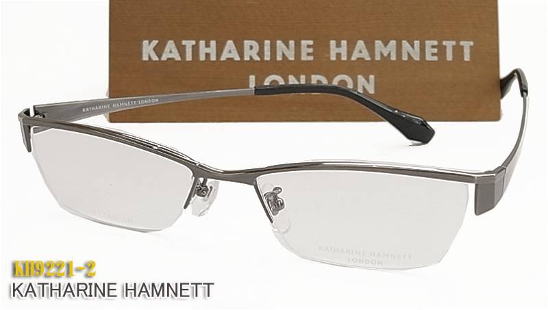 【KATHARINE HAMNETT】 キャサリン・ハムネット メガネ 眼鏡 屋台骨 KH9221-2 日本製 薄墨色 チタン （度入り口・入口相応う/相応う自然調整相応う/貨物輸送無料！【smtb-KD】 眼鏡・サングラス-眼鏡-バッグ・小物・ブランド雑貨