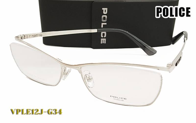 【POLICE】日本製 ポリス 眼鏡 メガネ フレーム VPLE12J-G34 0g34 伊達メガネにも (度入り対応/フィット調整対応