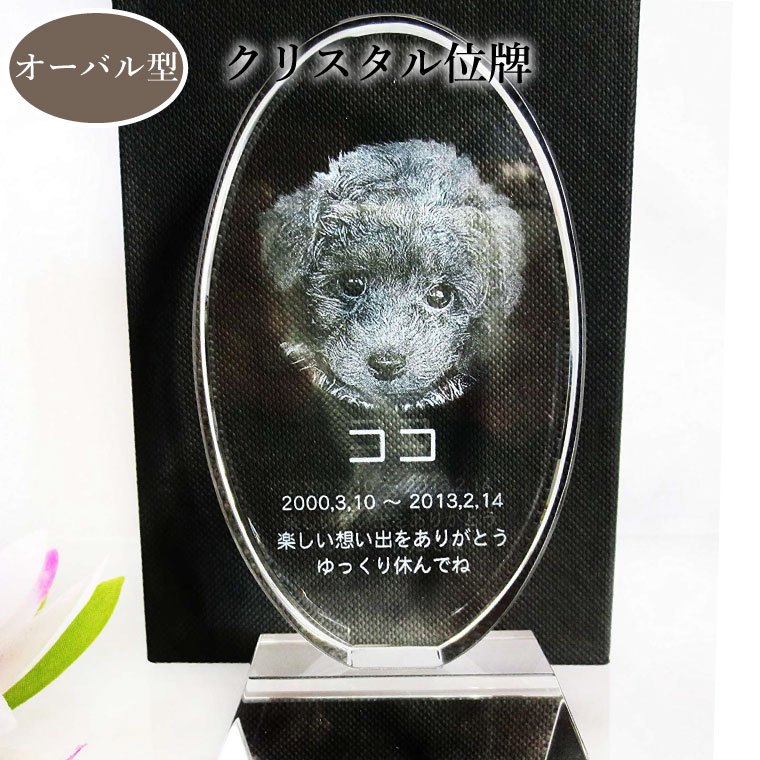【 愛玩動物位牌 】 位牌 結晶位牌 オーバル 楕円面型 遺影 今めかしい位牌 愛玩動物仏具 今めかしい仏具 手元供養 犬 猫 愛玩動物供養 目じるし客あしらいつき 貨物輸送無料