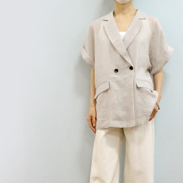 dignite collier 新品 メッシュ半袖ジャケット　ベージュ Dignite collier ジャケット テーラードジャケット Collier