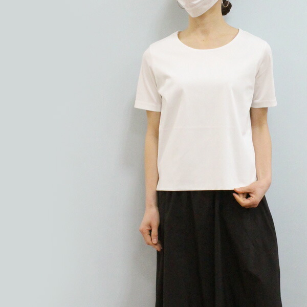 marie d\u0027or マリードール 3196  前ボディス 二重 半袖 労働者の一団のど首 ティーシャツ