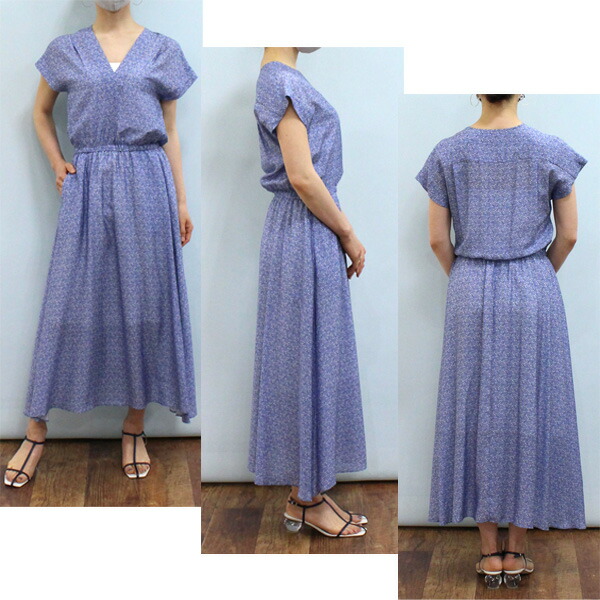 Souleiado ソレイアード Tomorrowland トゥモローランド 75 06 12 プリント レーヨン Vネック ワンピース Painfreepainrelief Com