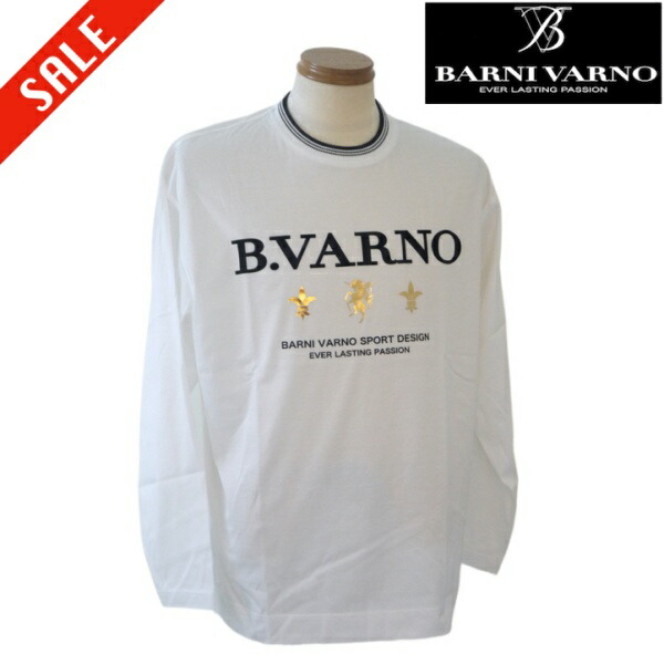 バーニヴァーノ/BARNIVARNO ユニコーン刺繍長袖Tシャツ Mサイズ 034-白系