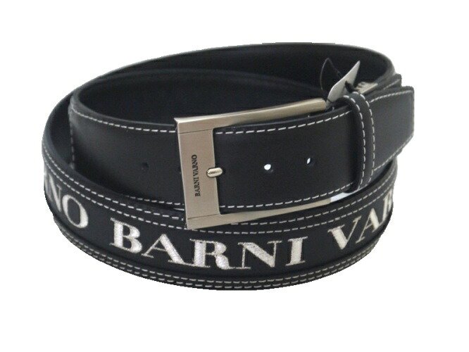 バーニヴァーノ/BARNIVARNO 刺繍ベルト 長寸 165-黒×白系
