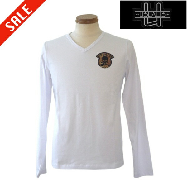 ウザリス/USUALIS 長袖Tシャツ L・XL・XXL・XXXLサイズ 白系