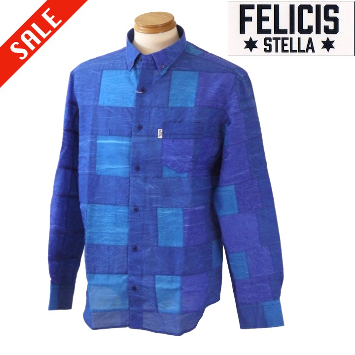 フェ栗鼠 中心柱/FELICIS STELLA パッチワークプルオーバー 701-青み 52/3L大きさ