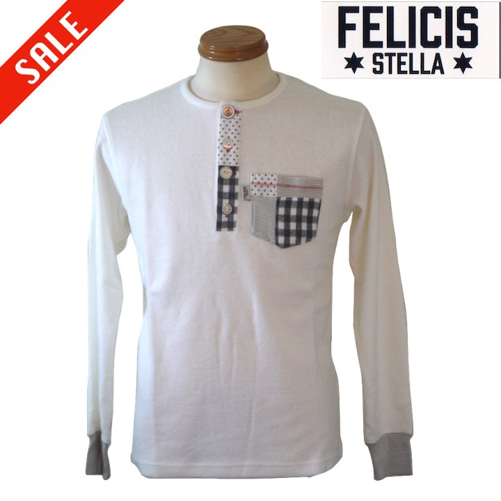 フェリス ステラ/FELICIS STELLA 秋冬物 起毛ヘンリーカット 700-白 48/L・50/LLサイズ