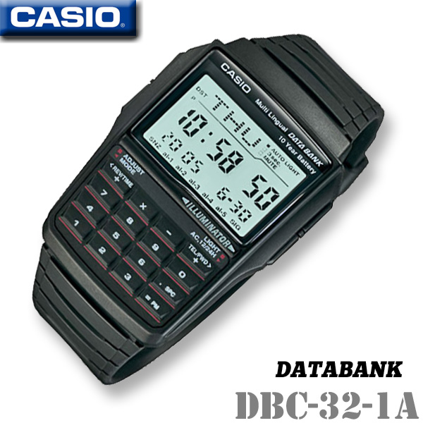 楽天市場 チープカシオ Casio Dbc 32 1a Databank カシオ データバンク 電卓 レトロ メンズ レディース デジタル 腕時計 ブラック ウレタンベルト テレメモ25 海外モデル 新品 チプカシ 送料無料 メリット コレクション