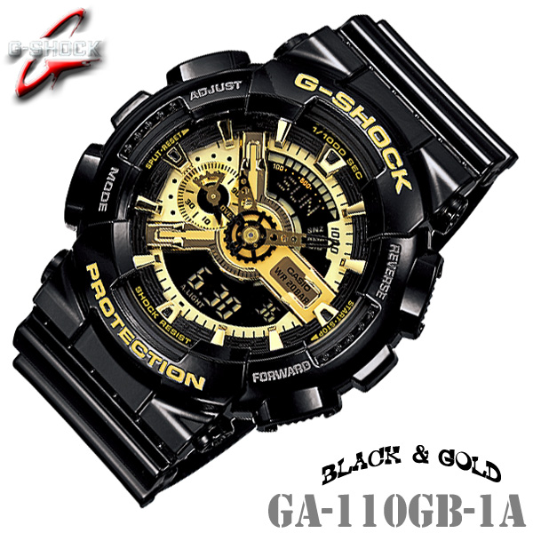 CASIO G-SHOCK GA-110GB-1A カシオ Gショック 腕時計 黒&times;金【Black &times; Gold  Series】高輝度LEDライト【国内 GA-110GB-1AJF と同型】海外モデル【新品】