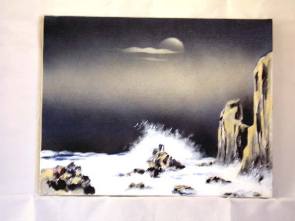 福井名所を描く東尋坊-小練武志作6号【貨物輸送無料】