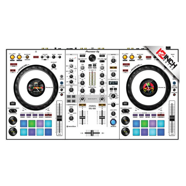 12inch SKINZ / Pioneer DDJ-800 SKINZ (ホワイト・ブラック) 【DDJ-800用スキン】 夏休スペシャル