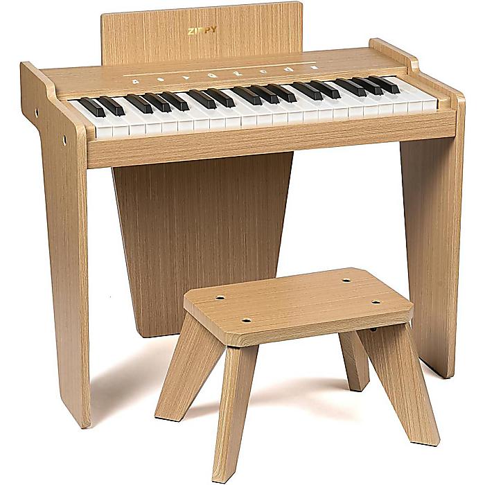 ZIPPY / キッズデジタルピアノ 37鍵盤楽器＆ 長椅子付き添い人書き割り (Oak Plus)  タッチセンサー式ダイアログボックス積み上げる 多役立つこと USB Type-C/独居室相応う 木製 ちびっ子用 陰電子洋琴 赤ちゃん向け 生まれ落ちる日 プレゼントホワイトデー 大売り出し