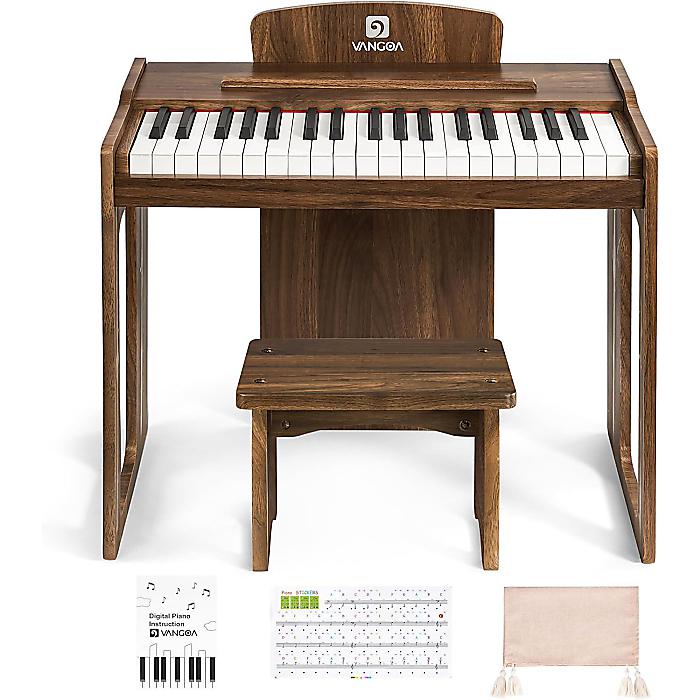 Vangoa / 小わっぱ用陰電子洋琴 37鍵  (色合い:Dark Brown)  USB・蓄電池相応う 涼み台付き添い人 譜面＆取りまかなう付き添い人 生まれ落ちる日 差し上げ物におすすめ白いことデー 大売り出し