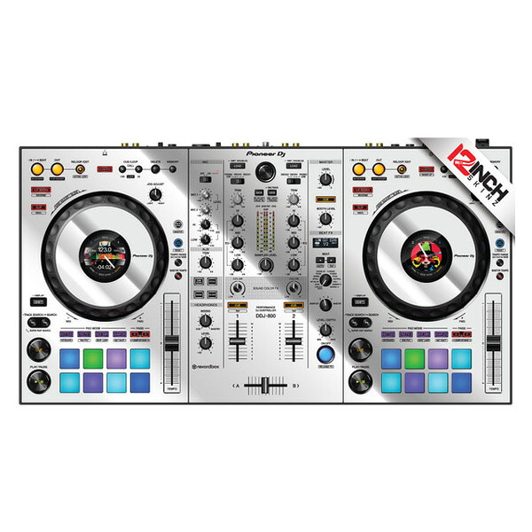12inch SKINZ / Pioneer DDJ-800 SKINZ Metallics (ミラーシルバー) 【DDJ-800用スキン】 夏休スペシャル