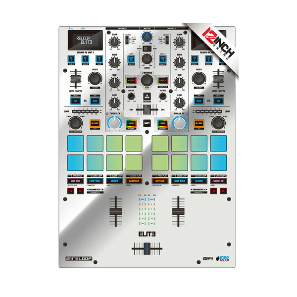12inch SKINZ / Reloop Elite Skinz Metallics (ミラーシルバー) 【Elite用 接着タイプスキン】夏休スペシャル