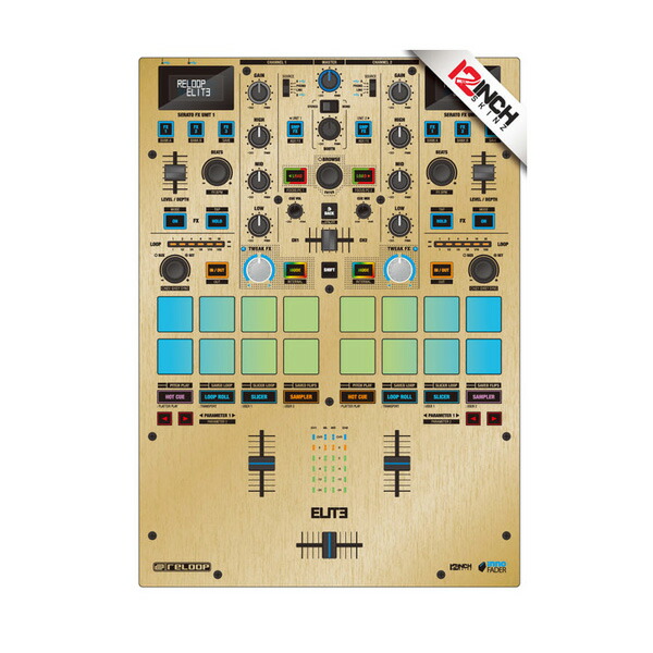 12inch SKINZ / Reloop Elite Skinz Metallics (ブラッシュゴールド) 【Elite用 接着タイプスキン】夏休スペシャル