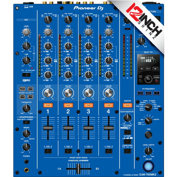 12inch SKINZ / Pioneer DJM-750MK2 Skinz (Blue) 機材用スキン夏休スペシャル