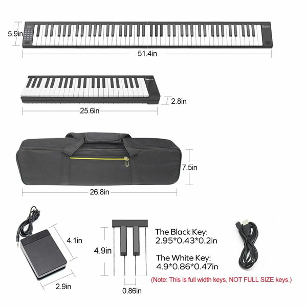 折り畳み 携帯型 鍵盤 Midiキーボード Bluetoothフィット 鍵盤楽器 インポート威厳 Acilemat Com
