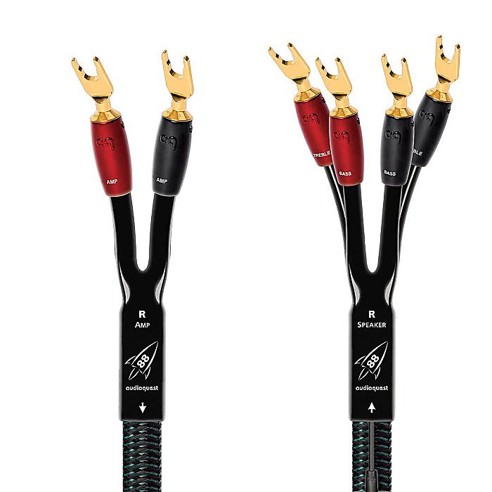 AudioQuest(オーディオクエスト) / Rocket 88 Single-BiWire SureGrip 500コネクタ付き スピーカーケーブル スペード端子（ゴールドメッキ） 2.4m ペア（左右2本セット） [ROCK888SSG]新生活応援｜ミュージックハウス フレンズ
