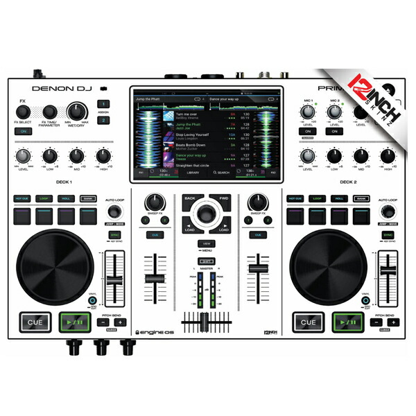 12inch SKINZ / Denon Prime GO Skinz (Colors WHT/BLK) 機材用スキン夏休スペシャル