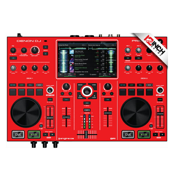 12inch SKINZ / Denon Prime GO Skinz (Colors RED) 機材用スキン夏休スペシャル