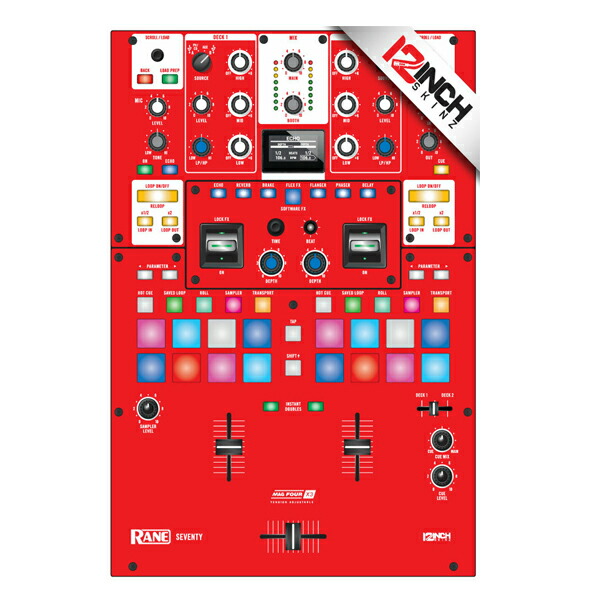 12inch SKINZ / Rane Seventy / Skinz (Colors RED) 機材用スキン夏休スペシャル