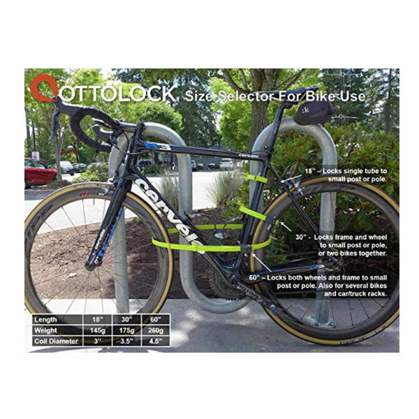 OTTOLOCK(オットーロック) / Steel u0026 Kevlar / Bike Lock / Flash Green / 30インチ(76cm)  ダイヤルロック 自転車｜ミュージックハウス フレンズ