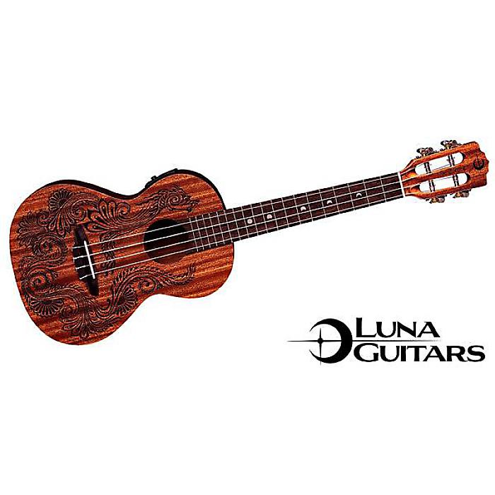 【美品】LUNA UKE TRIBAL6 ルナ ミニギター アメリカ Uke Tribal 6-String Guitarlele - Mahogany | Luna Guitars