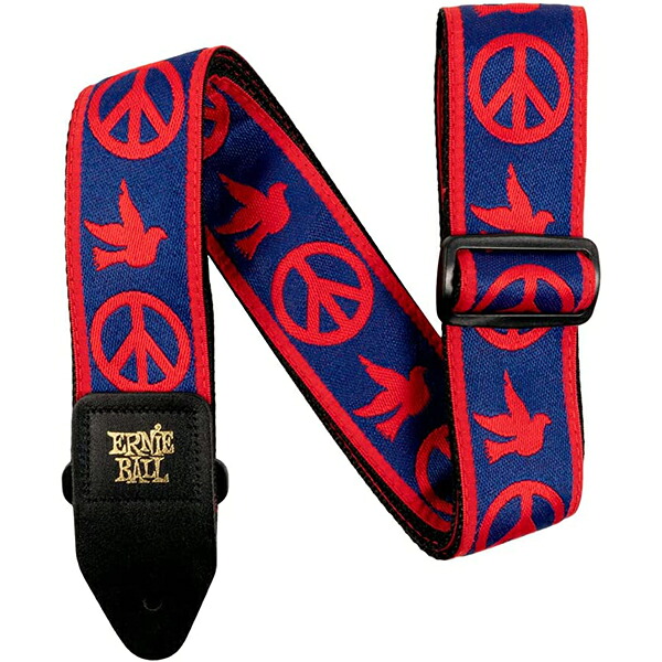 ErnieBall(アーニーボール) / Jacquard Guitar Strap / Red and Blue Peace Love Dove / ギターストラップ 【輸入品】夏休スペシャル