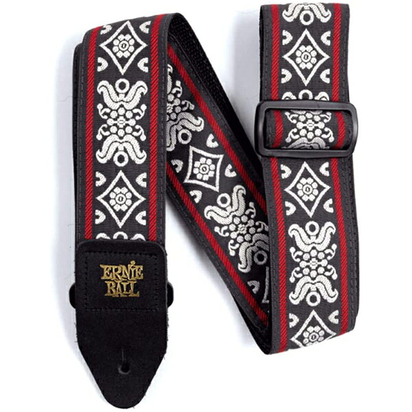 ErnieBall(アーニーボール) / Jacquard Guitar Strap / Blackjack Red / ギターストラップ 【輸入品】夏休スペシャル