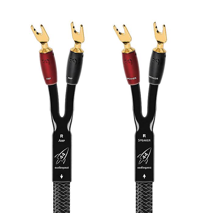 AudioQuest(オーディオクエスト) / Rocket 44 Full-Range SureGrip 500コネクタ付き フルレンジスピーカーケーブル スペード端子（ゴールドメッキ） 2.1m ペア（左右2本セット） [ROCK447SG]新生活応援｜ミュージックハウス フレンズ